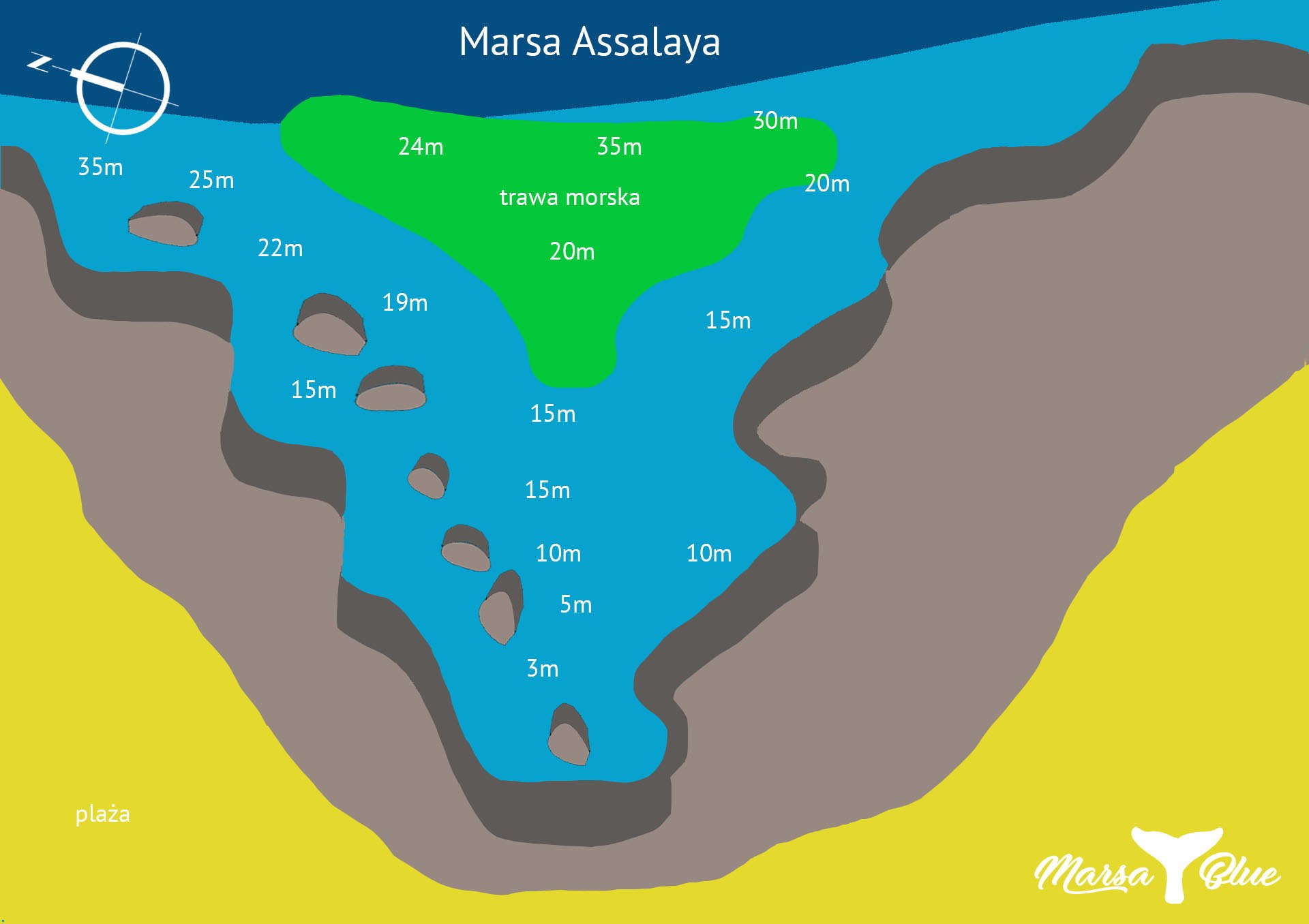 Marsa Assalaya - Mapa spotu nurkowego