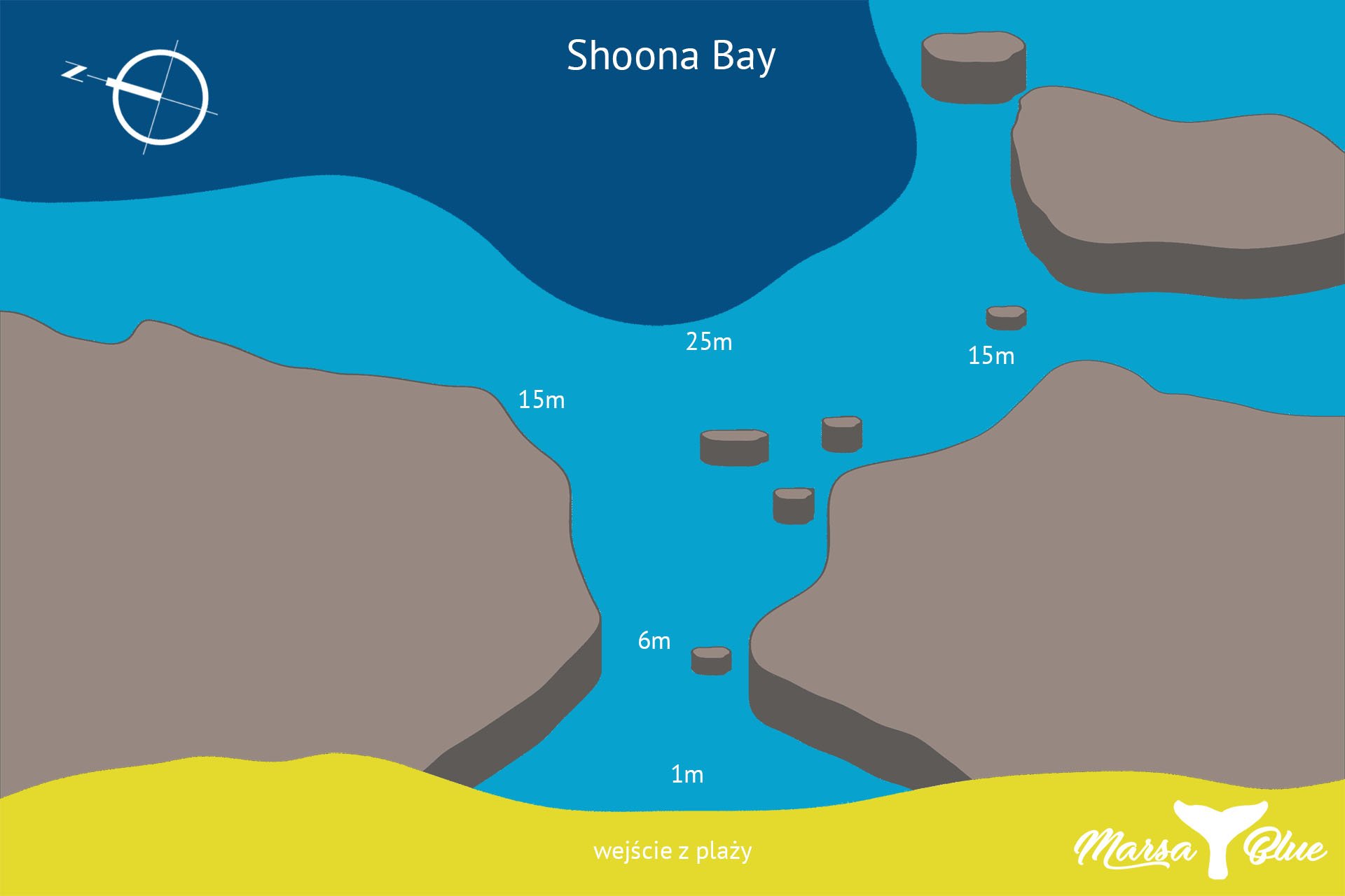 Shoona Bay - Mapa spotu nurkowego